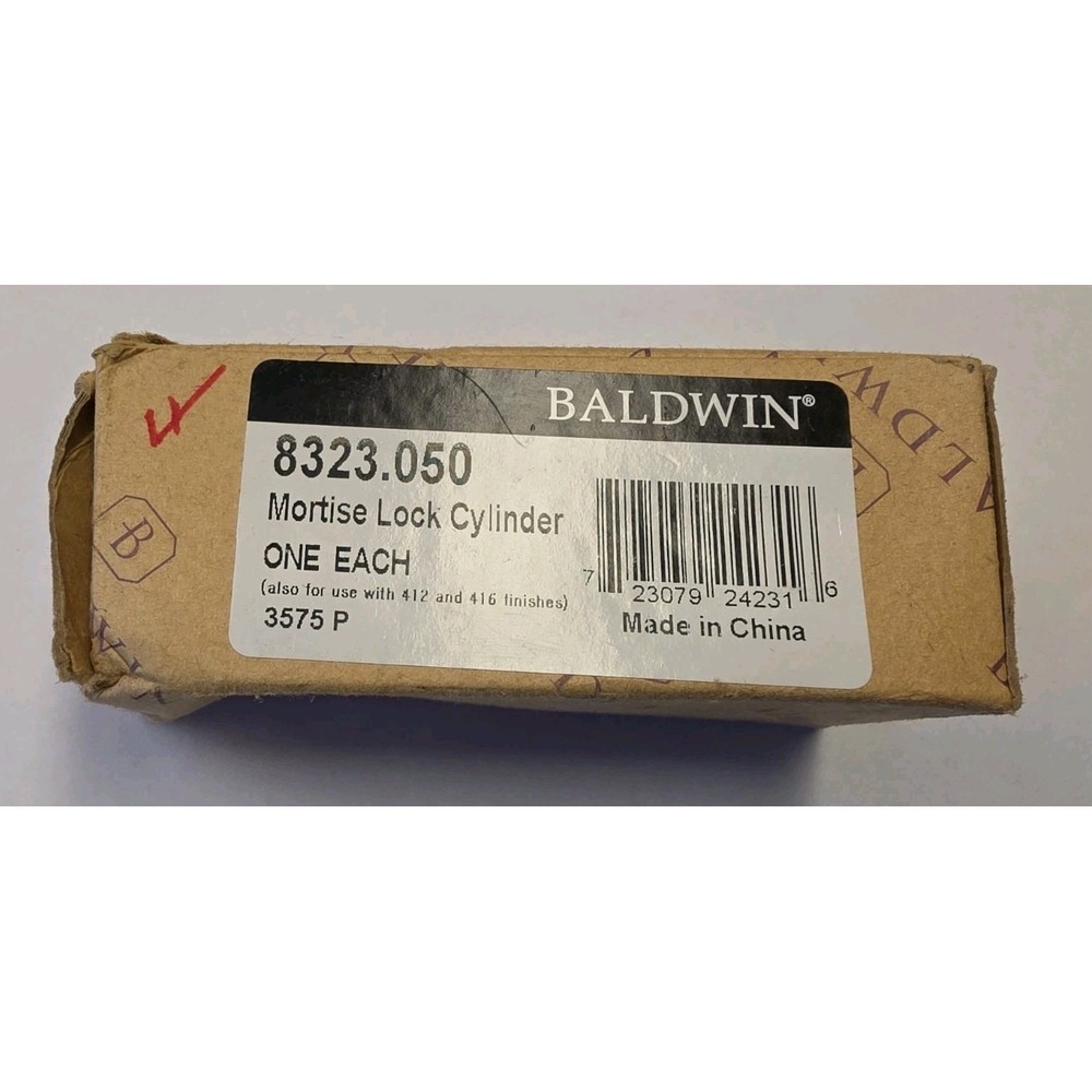 Baldwin 8323050 Mortise Lock Cylinder Satin Brass Black NOS 38354